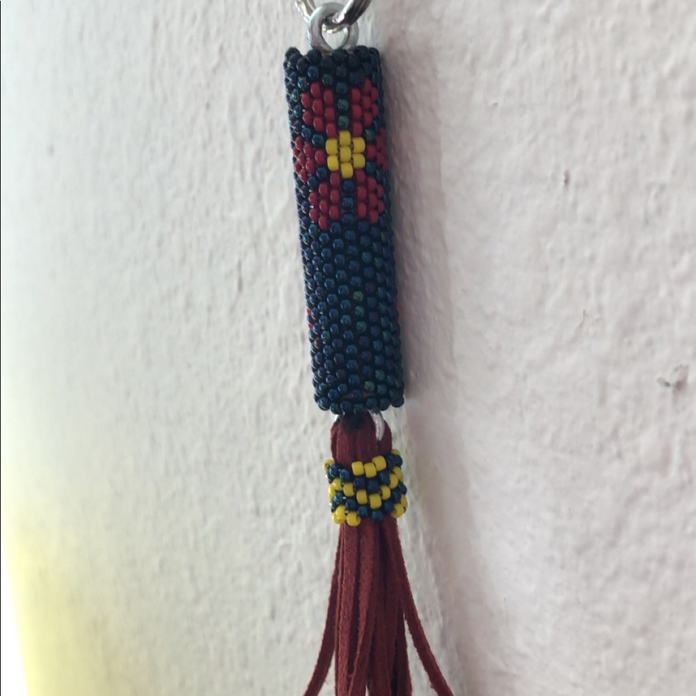 Customizable floral beaded tassel keychain 🌸